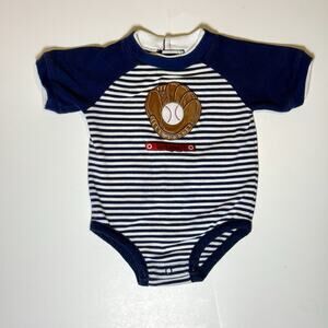 Vintage 90s Sesame Street Baby bodysuit 3-6M Baseball Stripes Big Bird Tag